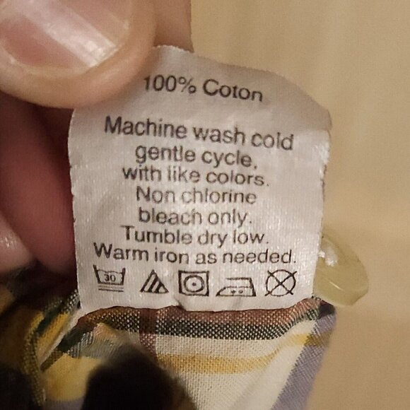 J. Crew Yellow Green Brown Plaid Button Down Medium - Picture 5 of 6